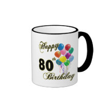 Happy 80th Birthday Gifts and Birthday Apparel Coffee Mug