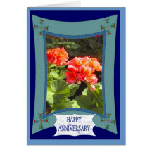 Happy Anniversary, orange floral Cards