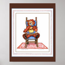 Happy Bear in High Chair Print