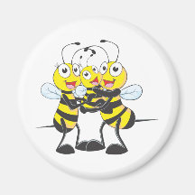 Happy Bee Family Fridge Magnets