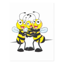 Happy Bee Family Postcards