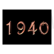 Happy Birthday 1940 Year of Birth 40's 40s forties Cards