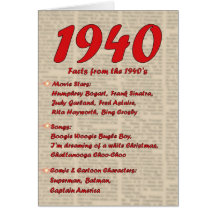Happy Birthday 1940 Year of birth news 40's 40s Cards