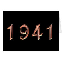 Happy Birthday 1941 Year of Birth 40's 40s forties Greeting Cards
