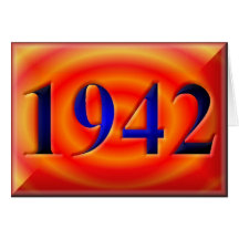 Happy Birthday 1942 Year of Birth 40's 40s forties Greeting Cards