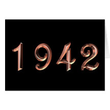 Happy Birthday 1942 Year of Birth 40's 40s forties Greeting Card