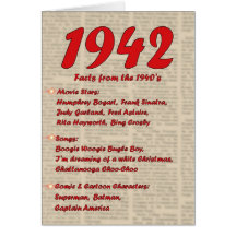 Happy Birthday 1942 Year of birth news 40's 40s Cards