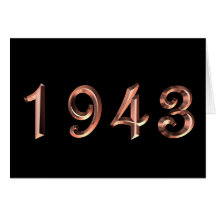 Happy Birthday 1943 Year of Birth 40's 40s forties Cards