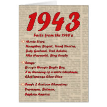 Happy Birthday 1943 Year of birth news 40's 40s Cards