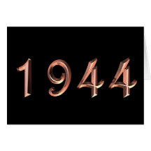 Happy Birthday 1944 Year of Birth 40's 40s forties Greeting Cards