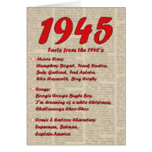 Happy Birthday 1945 Year of birth news 40's 40s Greeting Cards