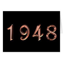 Happy Birthday 1948 Year of Birth 40's 40s forties Greeting Cards