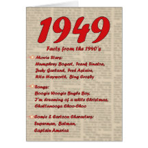 Happy Birthday 1949 Year of birth news 40's 40s Cards