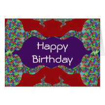 Happy Birthday- beautiful inside Print Text Script Greeting Cards