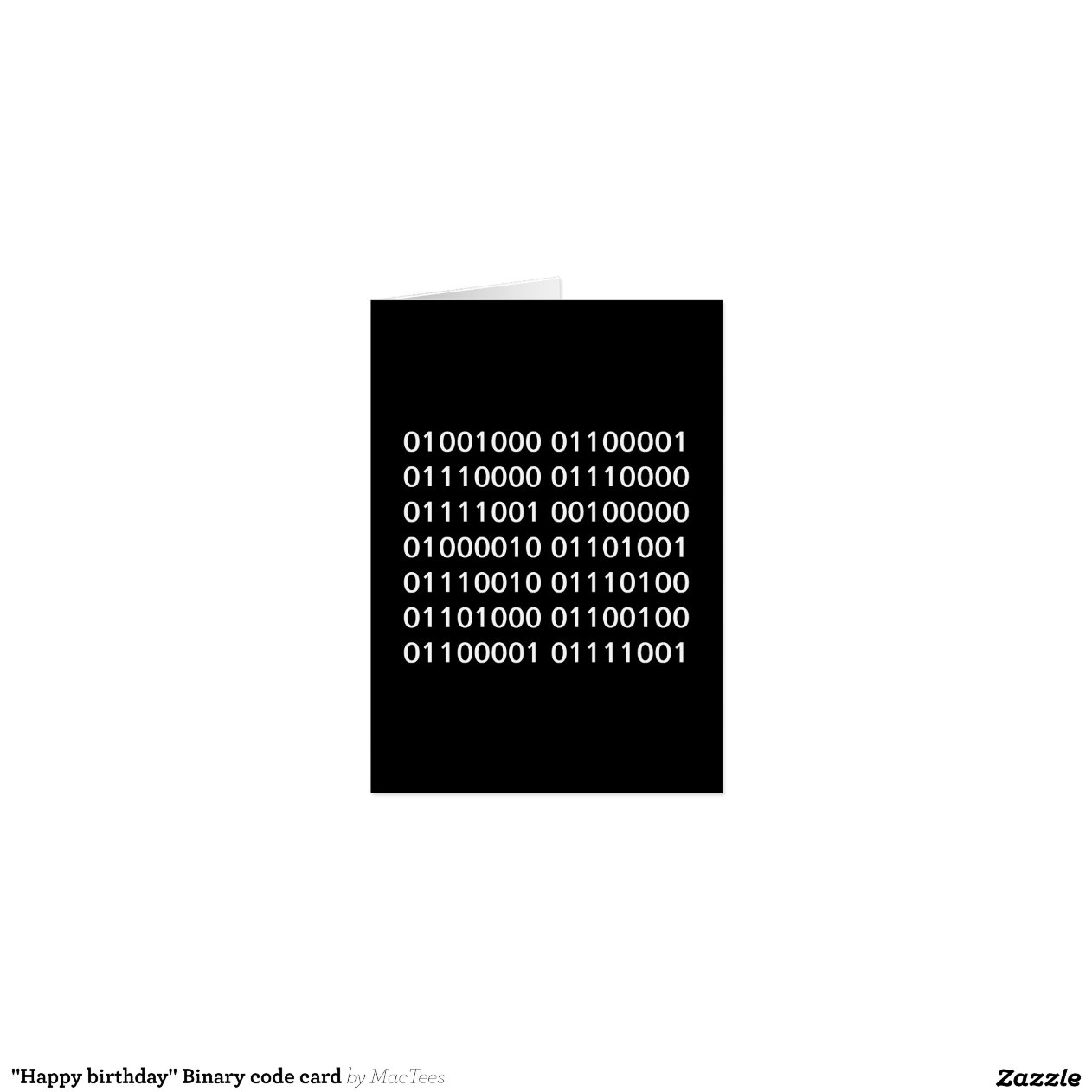 "Happy birthday" Binary code card | Zazzle