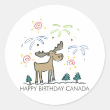 Happy Birthday Canada Stickers