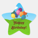Happy Birthday! Celebration Balloons Star Stickers