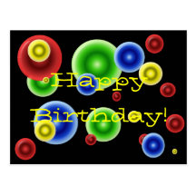 Happy Birthday Circles Post Cards