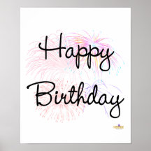 Happy Birthday Firworks Posters