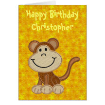 Happy Birthday Little Monkey Card