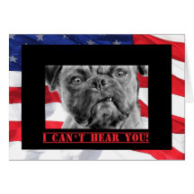 Happy Birthday Military Soldier U.S. Flag and Pug Cards