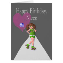 Happy Birthday Niece, Rollerskates Card