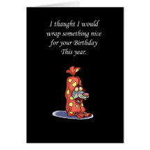 Happy Birthday rat in a package humourous Card