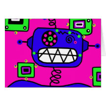 Happy Birthday Robot Greeting Card