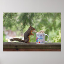Happy Birthday Squirrel Poster