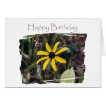 Happy Birthday Yellow Flower for Friend Greeting Card
