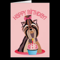 Happy Birthday Yorkshire Terrier Card cards