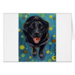 Happy black lab bubbles greeting cards