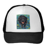 Happy black lab bubbles trucker hat