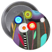 Happy Blooming Flora Brooch Pinback Buttons