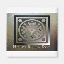 Happy Boss's Day Golden Classic Design Refrigerator Magnet