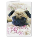 Happy Boss's Day Pug greeting card