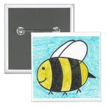 Happy Bumblebee Button