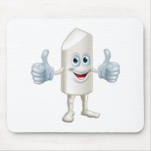 Happy cartoon chalk stick man mousepad