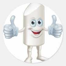 Happy cartoon chalk stick man stickers