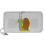 happy cartoon snail with flower notebook speakers