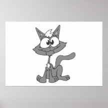 Happy cat cartoon poster