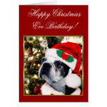 Happy Christmas  Eve Birthday Boston terrier Card