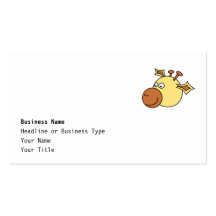 Happy Cute Giraffe. Cartoon Animal. Business Card Template