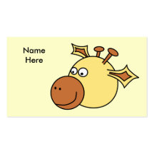 Happy Cute Giraffe. Cartoon Animal. Business Card Templates