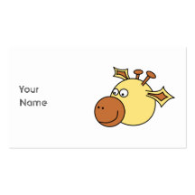 Happy Cute Giraffe. Cartoon Animal. Business Cards