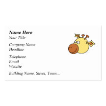 Happy Cute Giraffe. Cartoon Animal. Business Cards