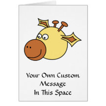 Happy Cute Giraffe. Cartoon Animal. Greeting Cards