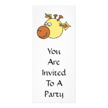 Happy Cute Giraffe. Cartoon Animal. Custom Invitation