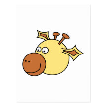 Happy Cute Giraffe. Cartoon Animal. Postcards