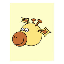 Happy Cute Giraffe. Cartoon Animal. Postcards